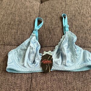 NWT Gina Intimates Blue Nylon Bra Size 36C